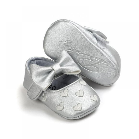 Alamana Lovely Stars Heart Magic Tape Infant Baby Soft Sole Prewalker Toddler Shoes Silver-Stars 13cm 